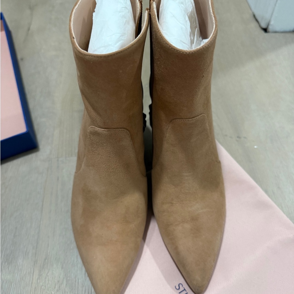 Stuart Weitzman Pointed Toe Suede Ankle Boots
